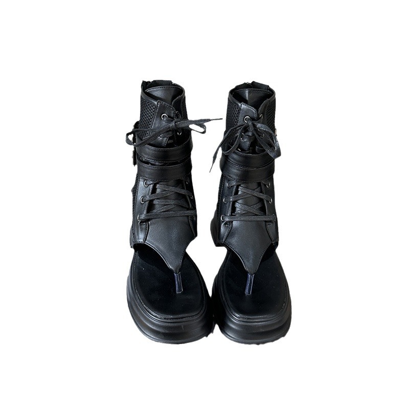 High-heeled mesh summer boots rome platform for women