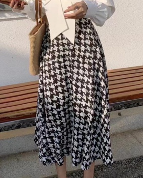 Houndstooth A-line retro spring and summer skirt