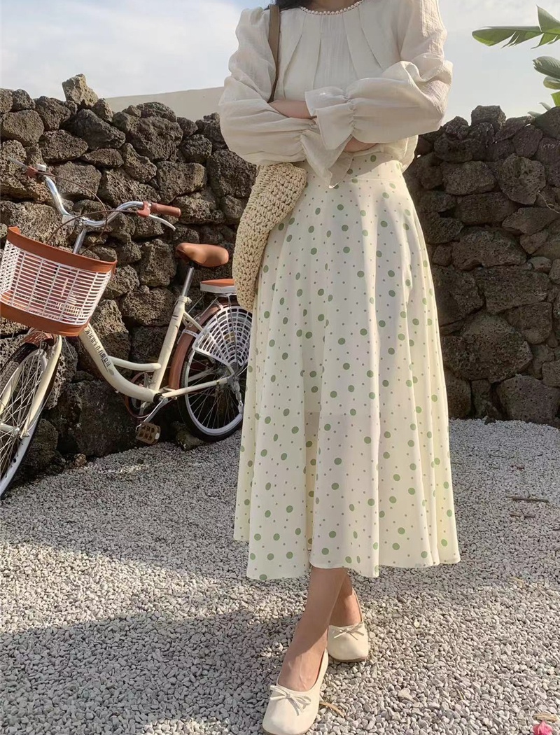 Polka dot printing short skirt retro tender skirt for women