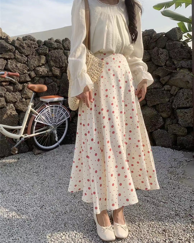 Polka dot printing short skirt retro tender skirt for women