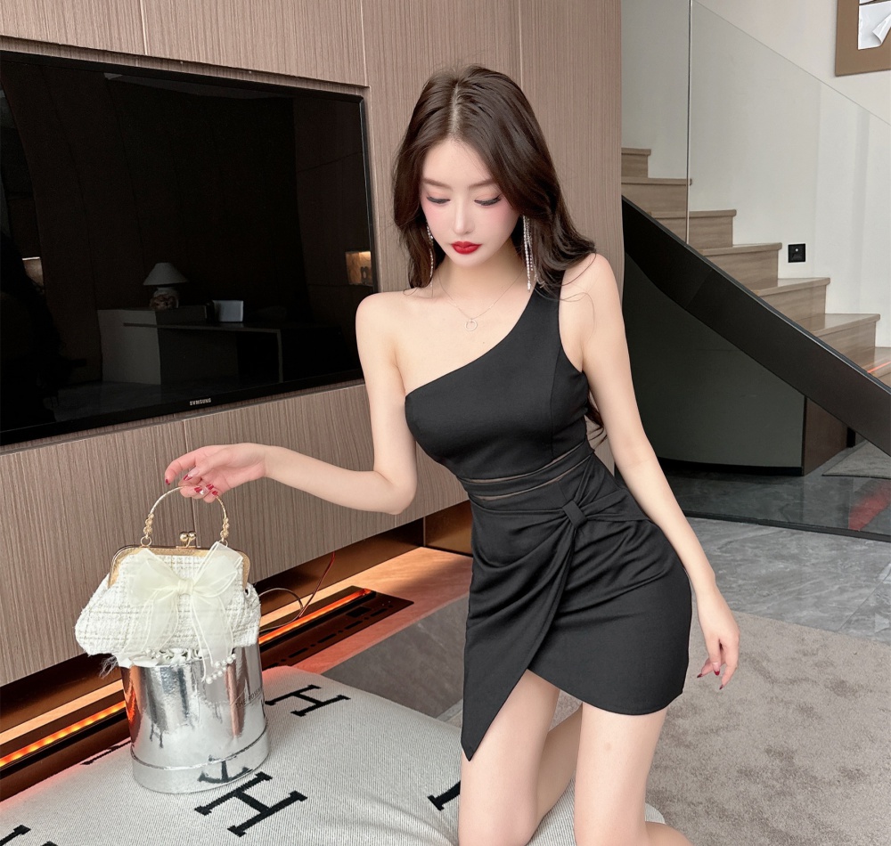 Slim sexy dress package hip hollow formal dress