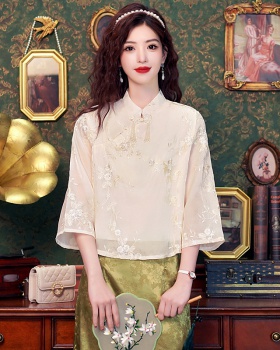 Embroidery tops summer small shirt for women