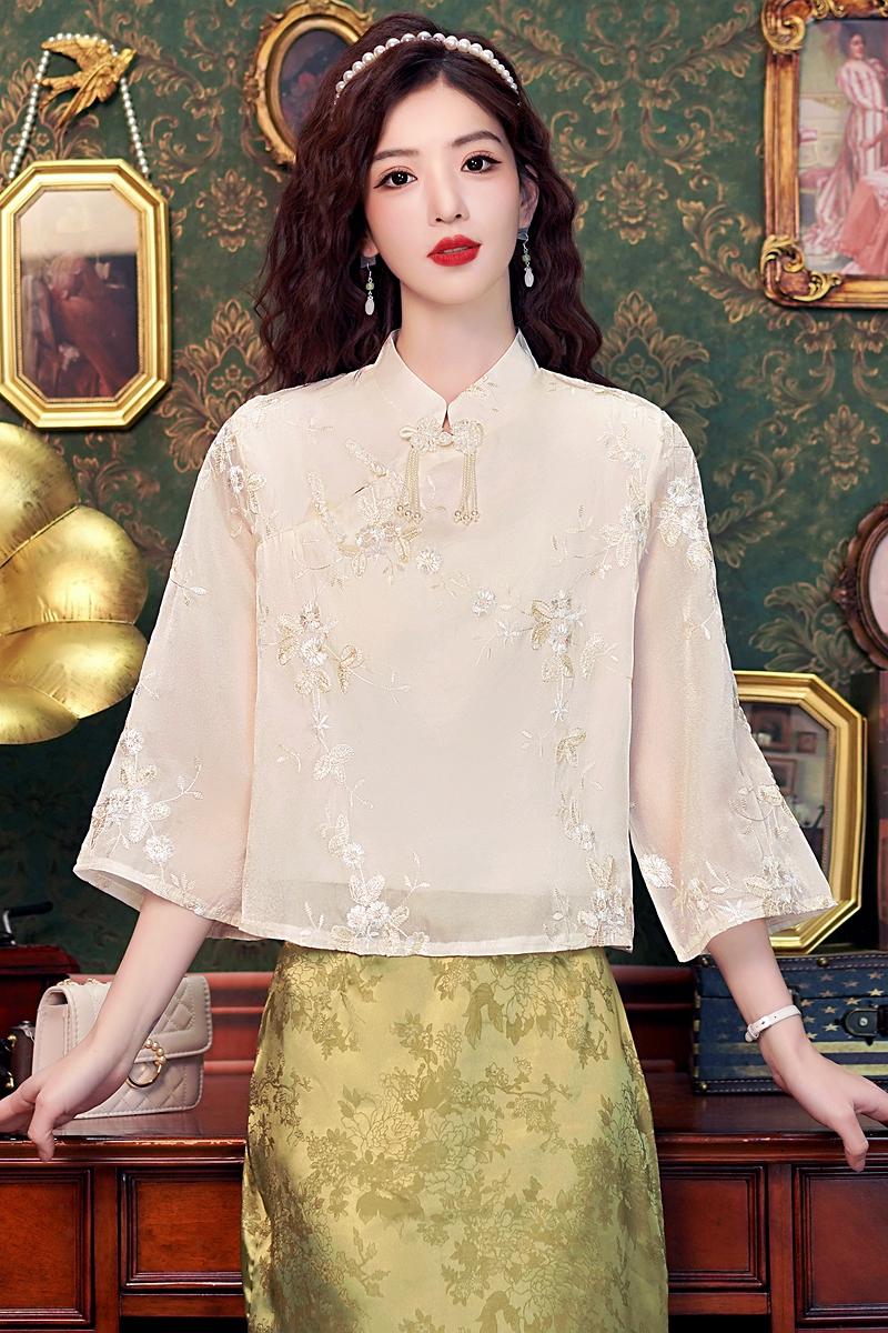 Embroidery tops summer small shirt for women