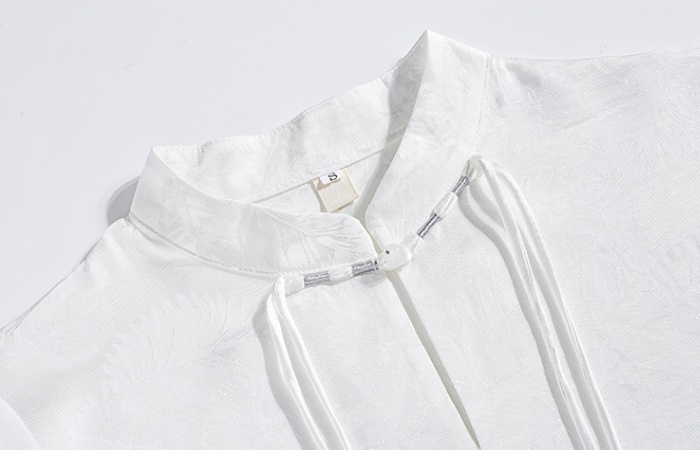Short sleeve white tops Han clothing shirt for women
