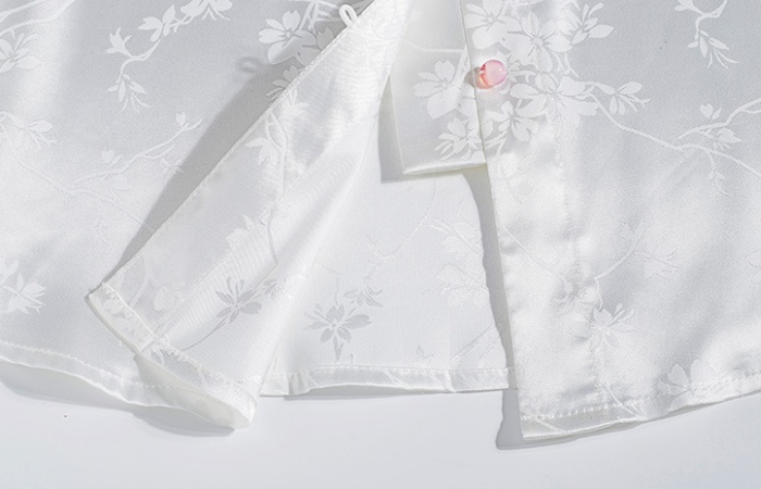 Summer jacquard embroidery short sleeve thin shirt