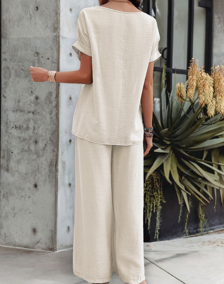 Spring and summer Casual pure long pants a set for women