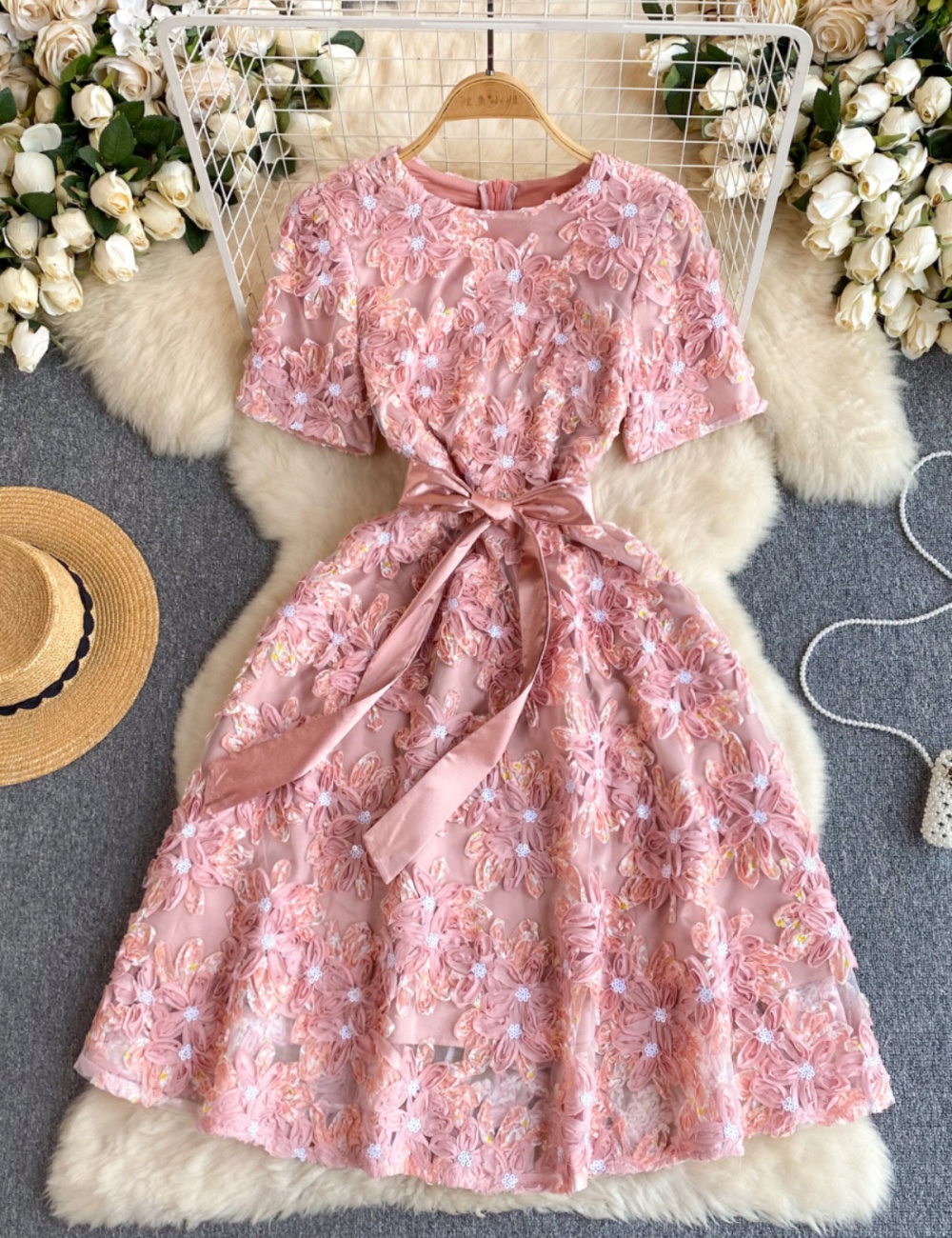 Light luxury ladies small dress embroidered niche dress for women