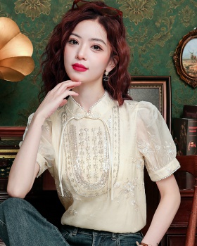 Chinese style summer tops chiffon cheongsam for women