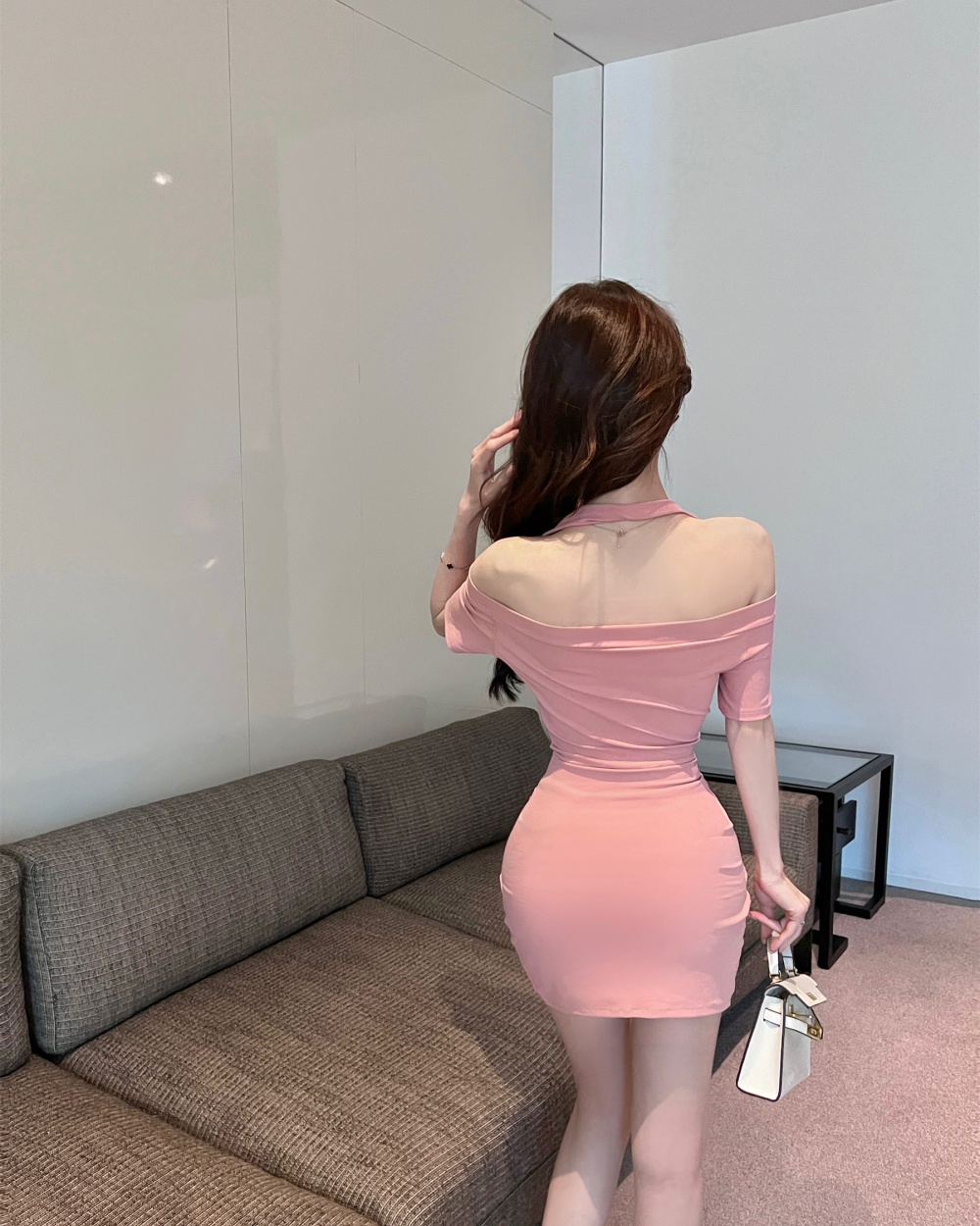 Short splice tight package hip bandage sexy bottoming dress