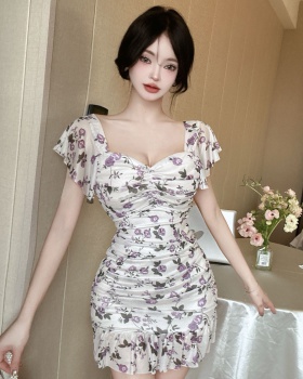 Slim summer package hip floral spicegirl dress for women