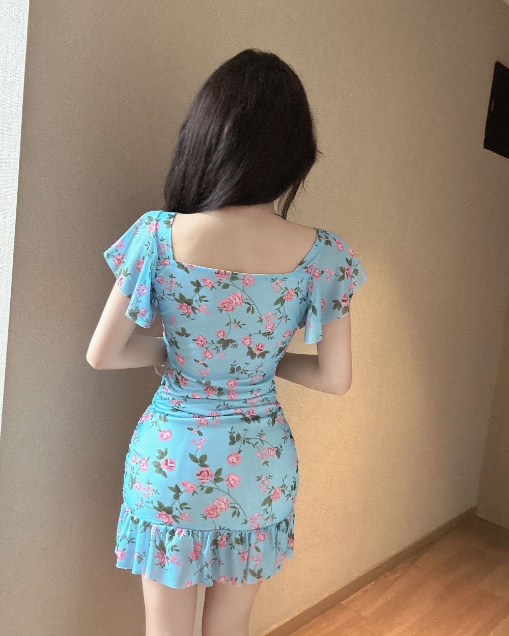 Slim summer package hip floral spicegirl dress for women