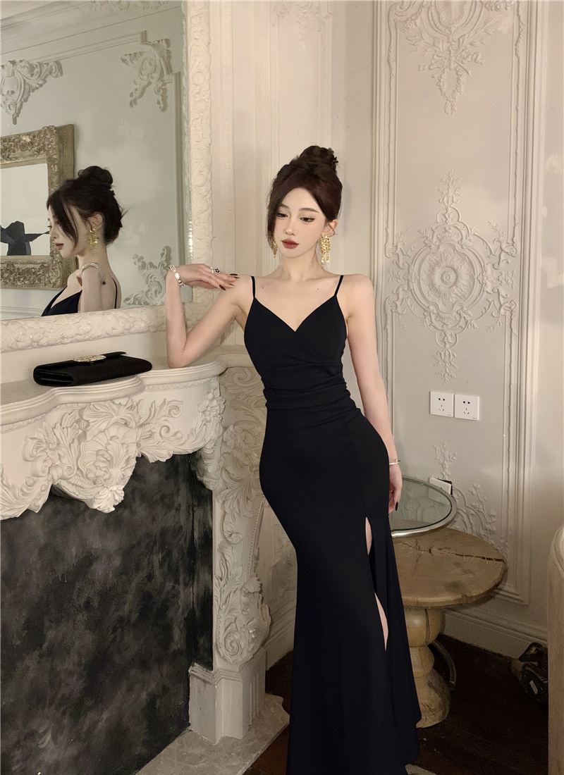 Sexy light luxury formal dress long split dress
