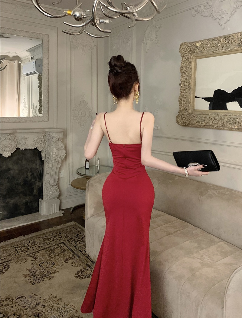 Sexy light luxury formal dress long split dress