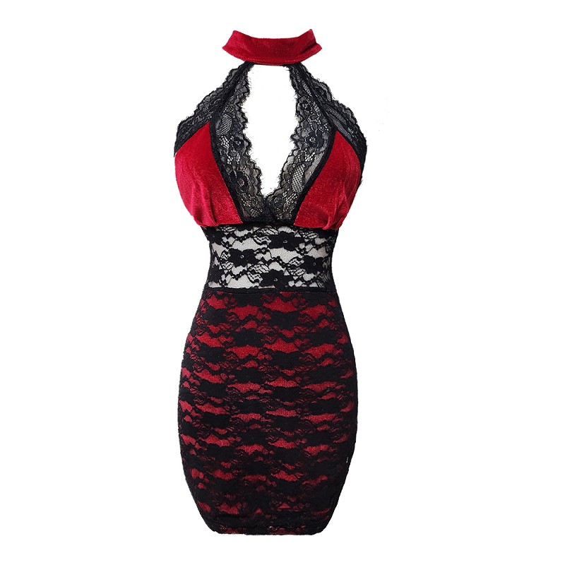 Spicegirl tight cheongsam lace splice dress for women