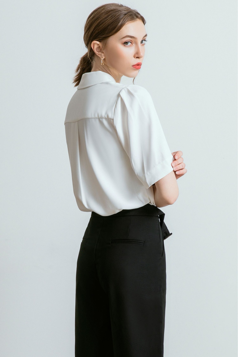 Profession short sleeve summer chiffon shirt for women