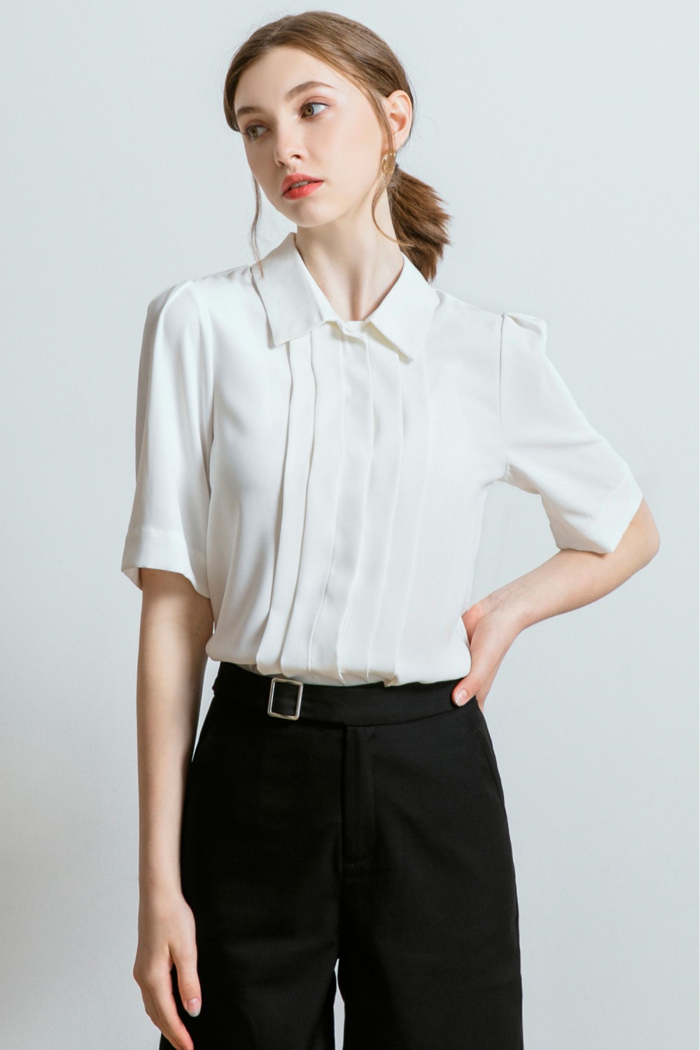 Profession short sleeve summer chiffon shirt for women