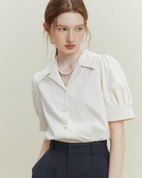Slim niche summer shirt loose short sleeve tops for women