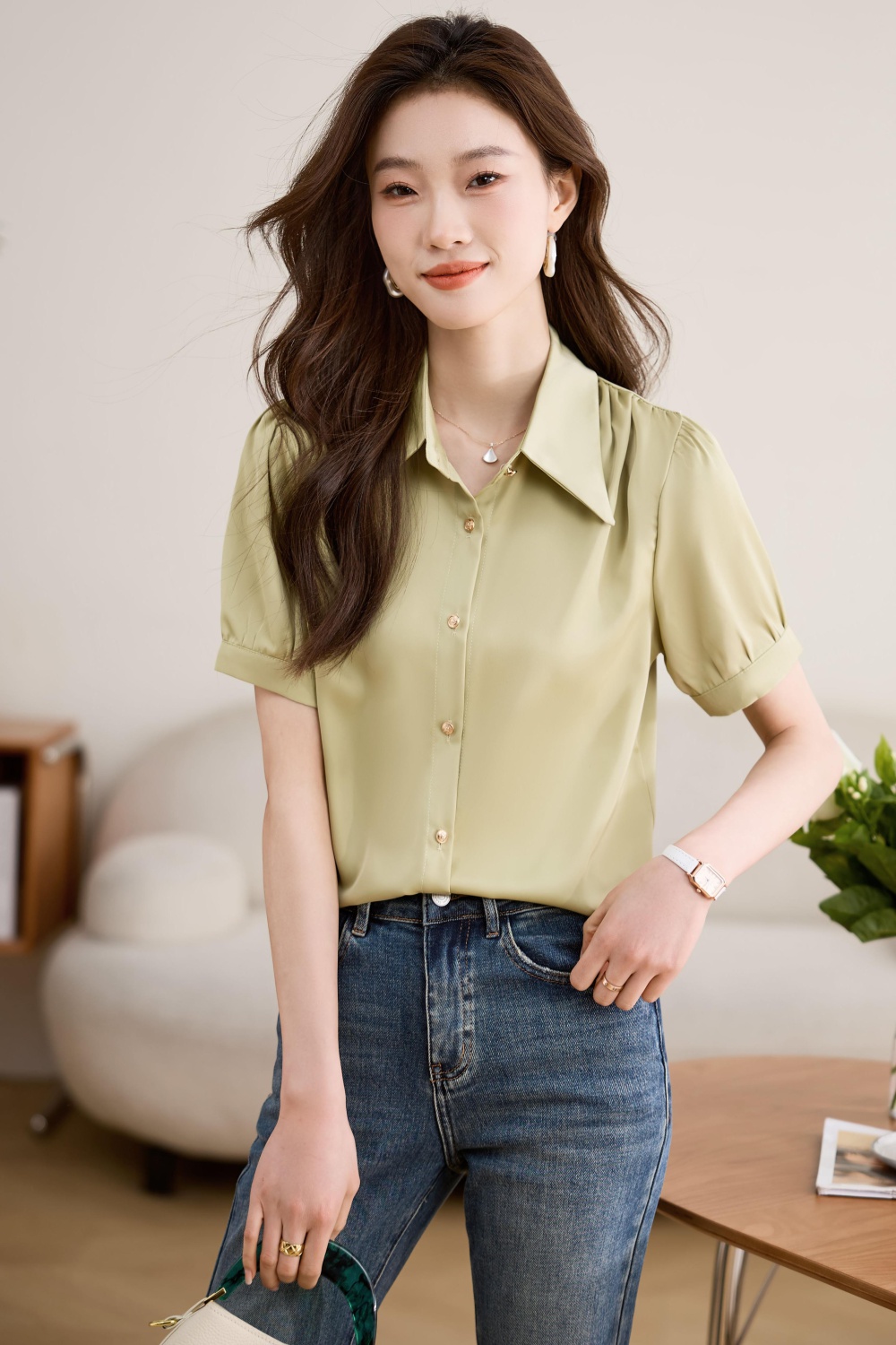 Thin summer shirt Korean style tops for women