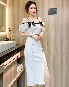 Double-breasted formal dress Western style dress