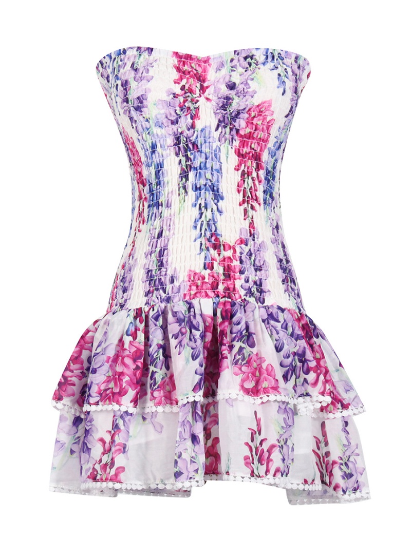 Slim printing dress vacation T-back for women