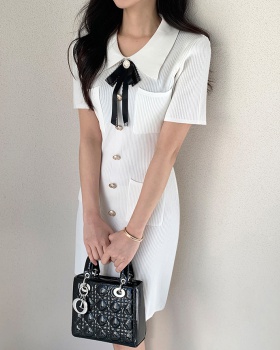 Hip knitted dress doll collar Korean style T-back for women