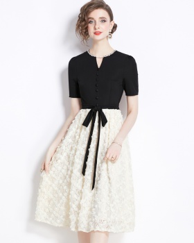 Stereoscopic rhinestone dress big skirt formal dress
