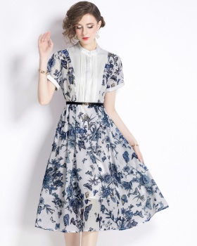 Printing and dyeing ink summer big skirt splice dress