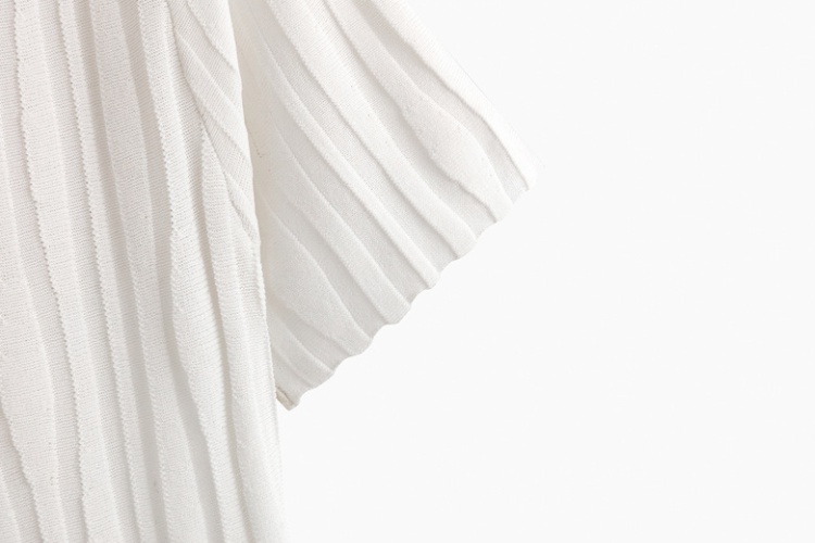 Chanelstyle knitted A-line white ice silk dress for women