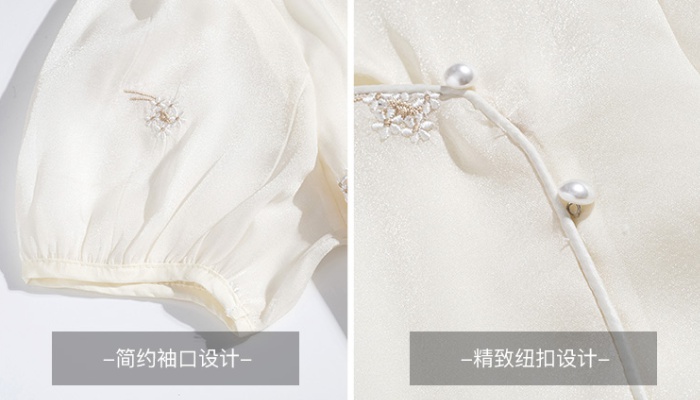 Chinese style retro tops chiffon summer shirt for women