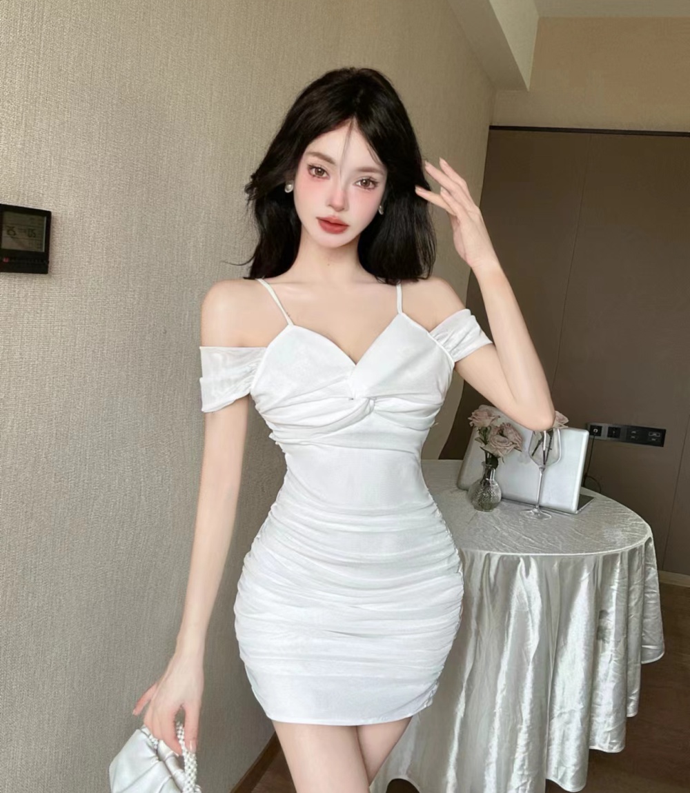 Gauze strapless package hip sling tight sexy dress