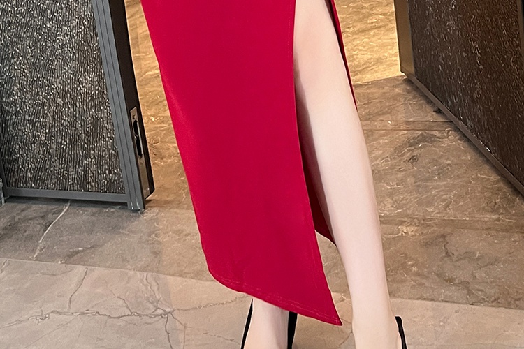 Strapless package hip dress tight low-cut long dress