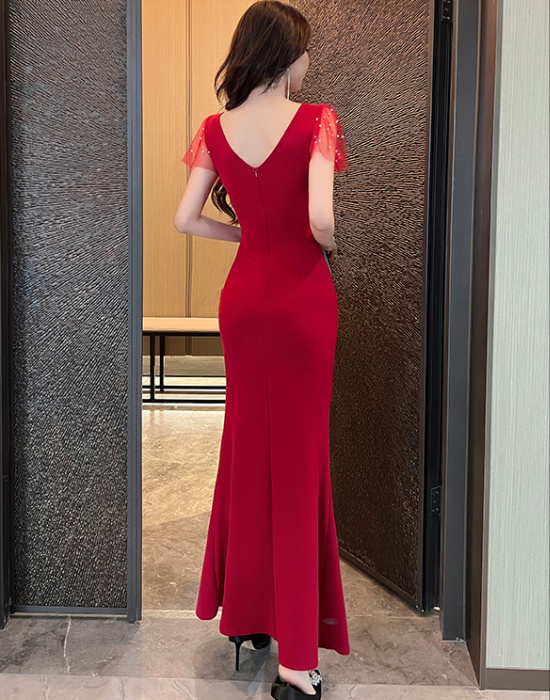 Low-cut dress package hip long dress for women