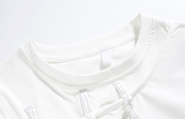 Summer butterfly bottoming shirt embroidery white T-shirt