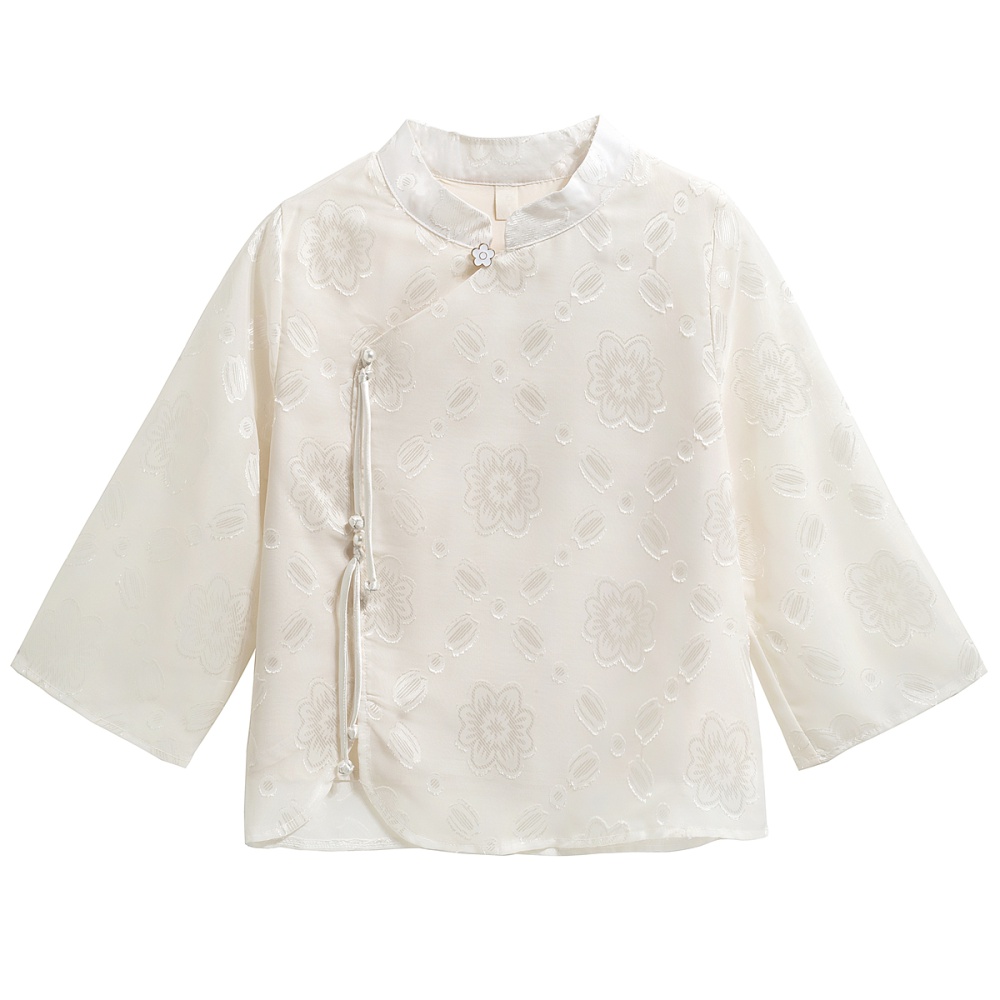 Tender loose tops jacquard Chinese style shirt