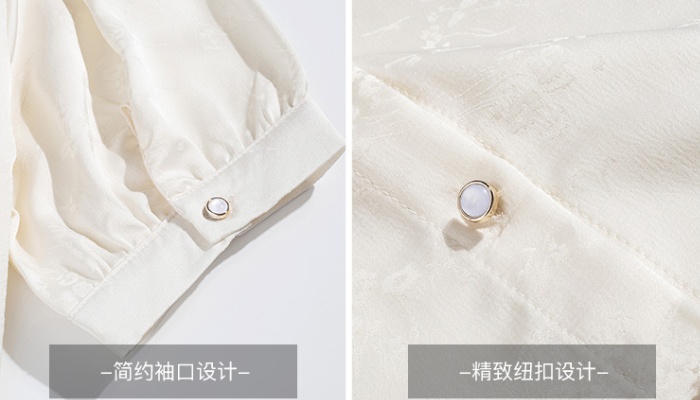 Short sleeve jacquard tops Chinese style shirt