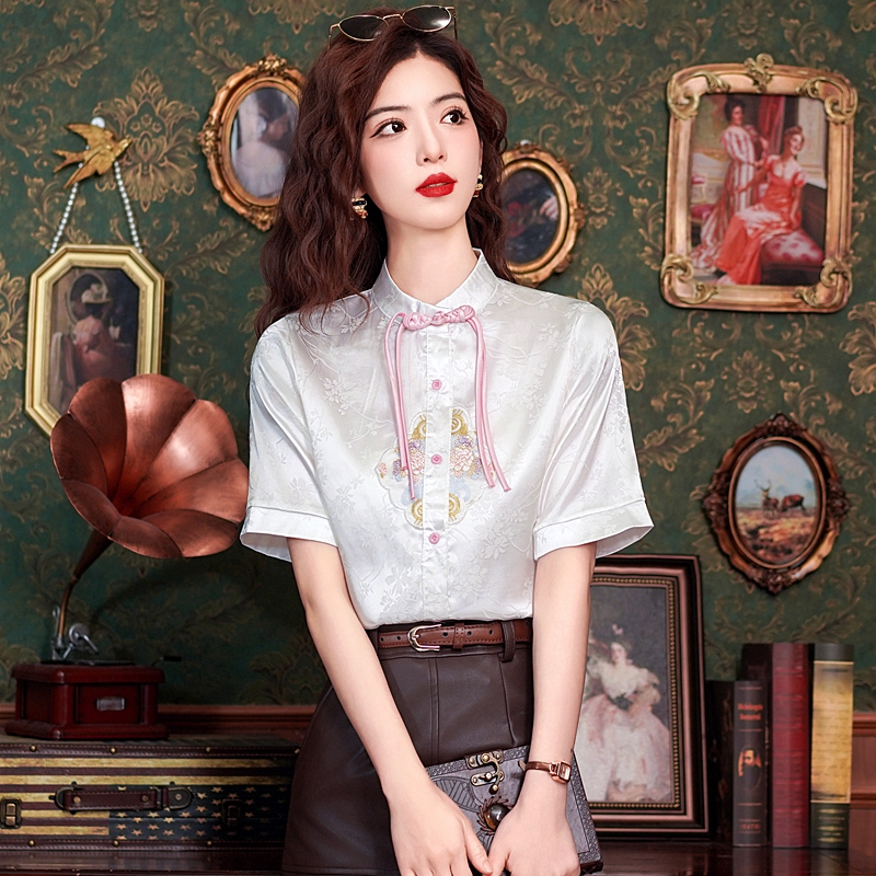 Court style unique horse-face skirt embroidery tops for women