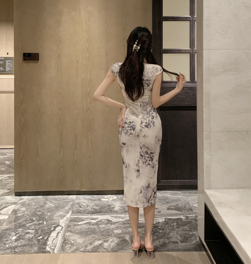 Temperament slim Chinese style long dress