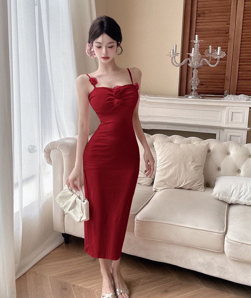 Sling sexy long dress slim temperament dress for women