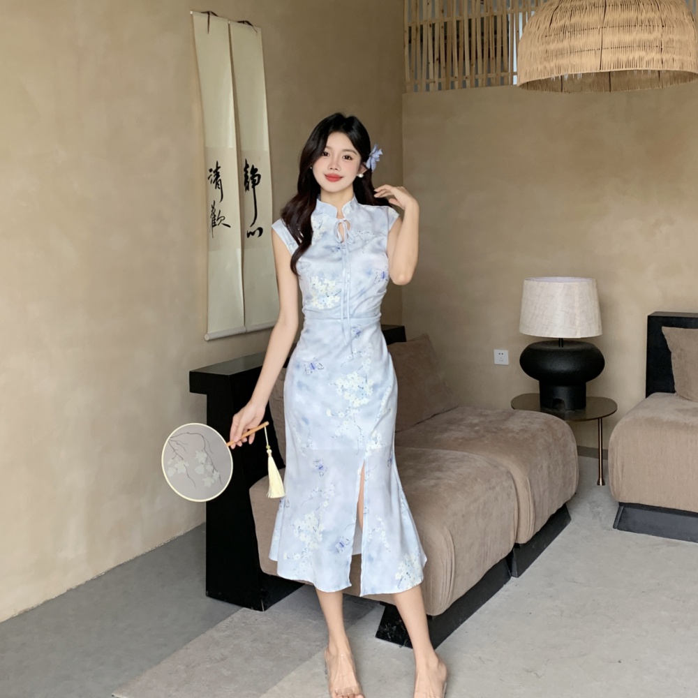 Retro stand collar cheongsam Chinese style dress
