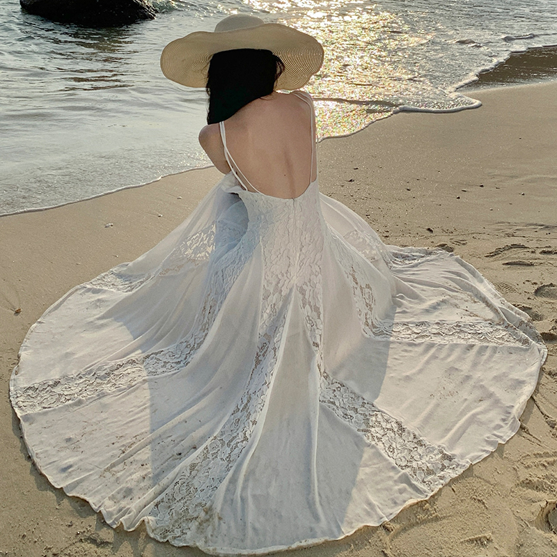 Beautiful seaside beach dress vacation lady dress
