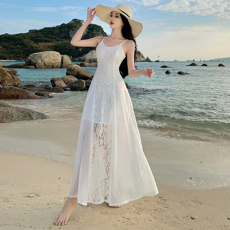 Beautiful seaside beach dress vacation lady dress