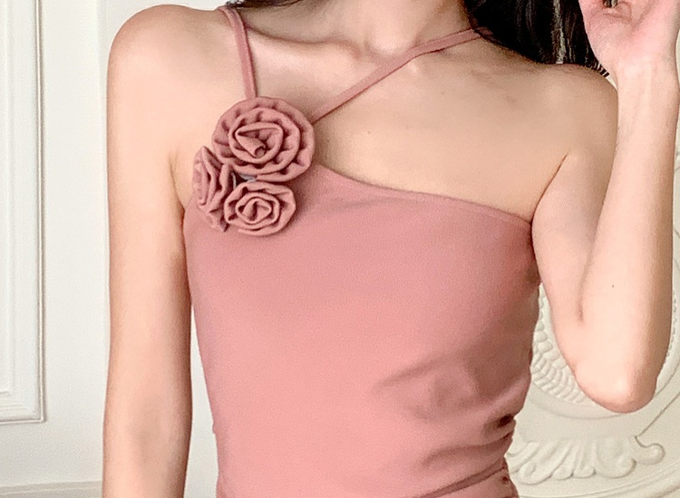 Minimalist sling flowers slim summer dress