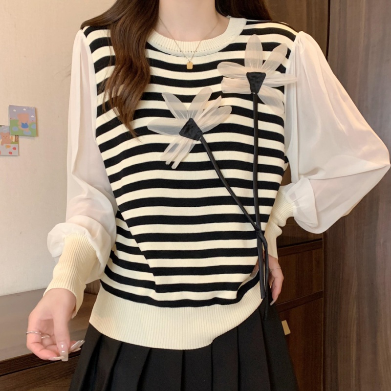 Ice silk thin chiffon spring and summer sweater for women
