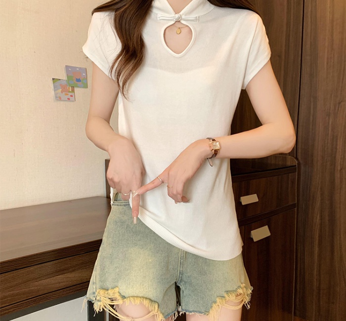 Chinese style summer T-shirt thin ice silk vest