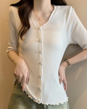 Summer ice silk sweater thin T-shirt for women
