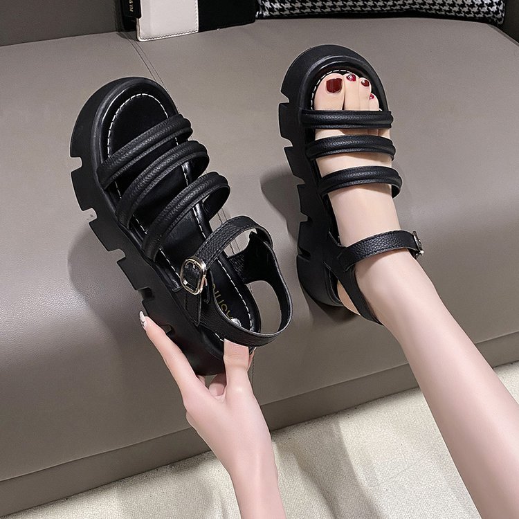 Summer thick crust fish mouth rome sandals for women