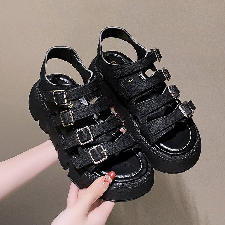 Fish mouth rome summer thick crust Casual sandals for women