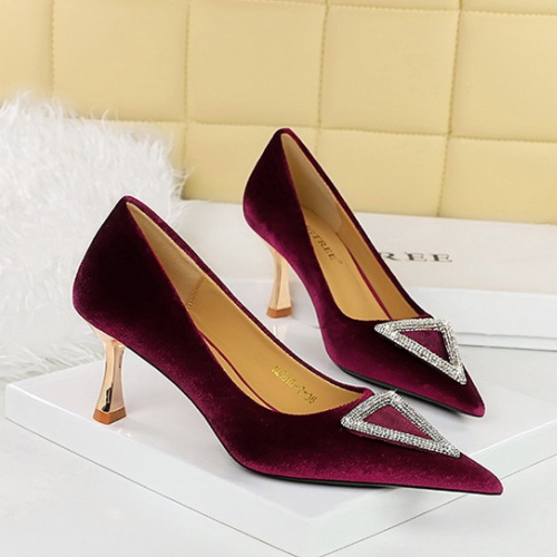 Banquet metal shoes low high-heeled shoes