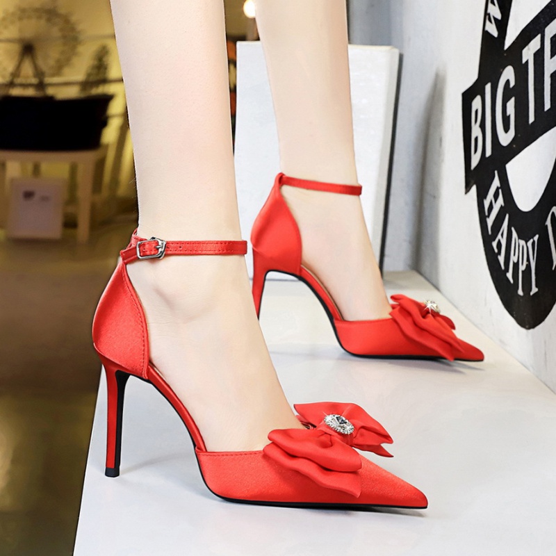 Bow high-heeled shoes high-heeled sandals for women