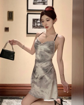 Summer Chinese style T-back slim strap dress